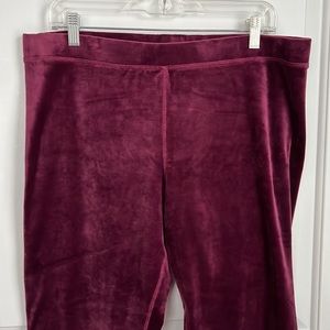 Jockey burgundy velvet leggings